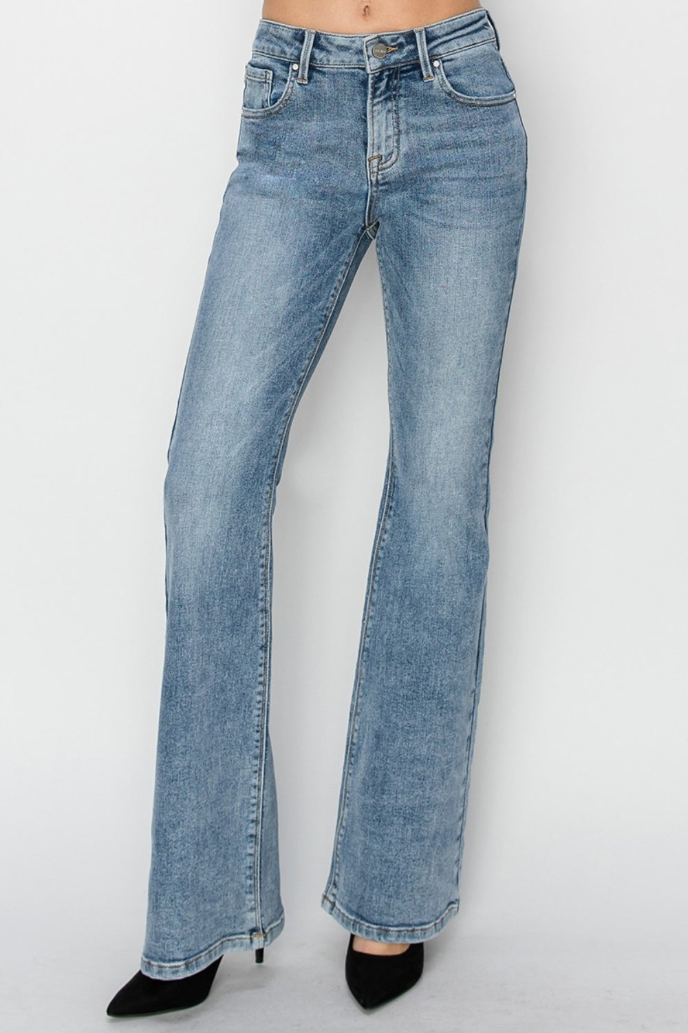 Full Size Mid Rise Bootcut Jeans