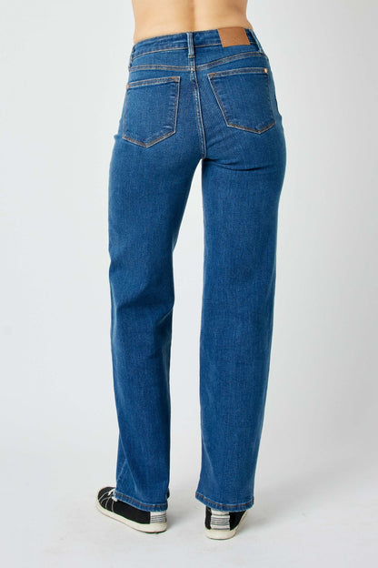 Full Size High Rise Straight Jeans