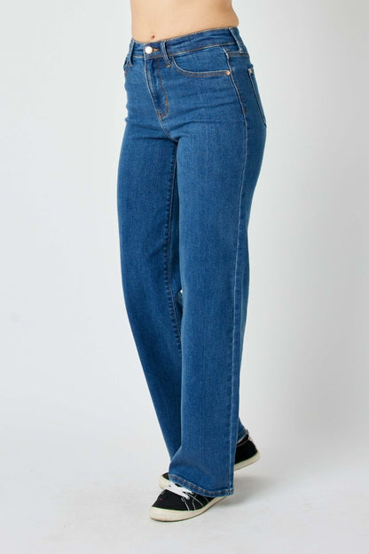 Full Size High Rise Straight Jeans