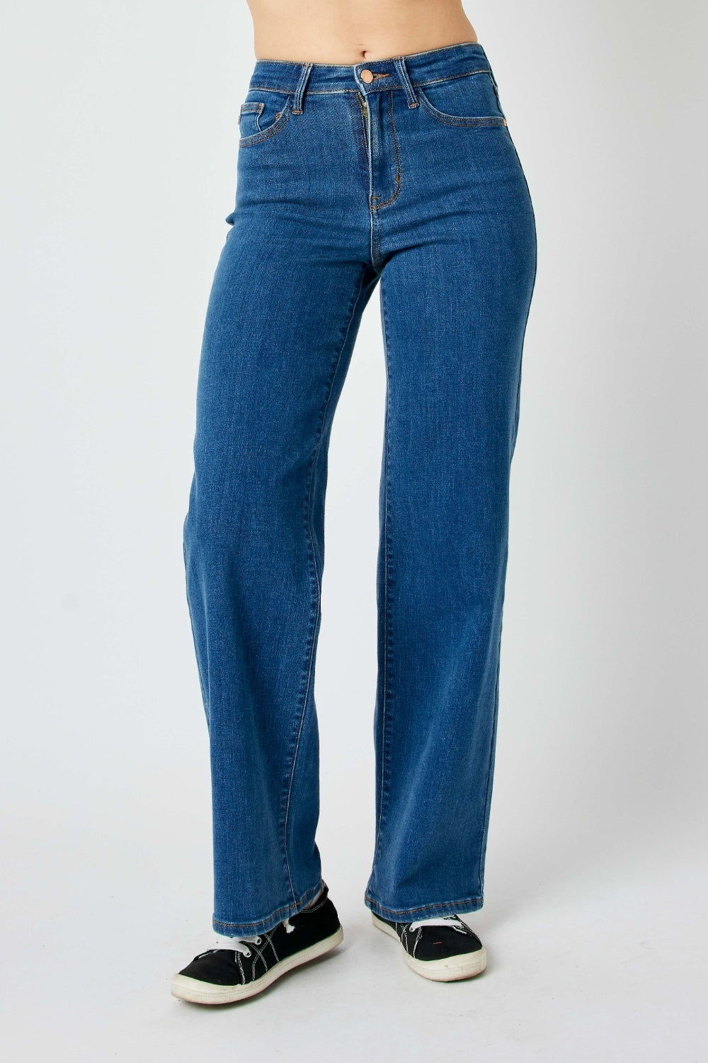 Full Size High Rise Straight Jeans