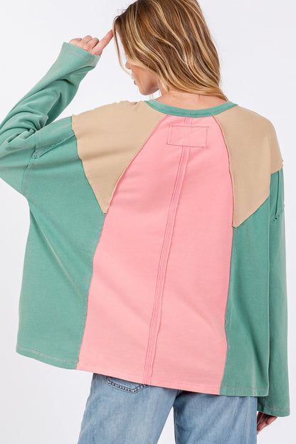 SAGE + FIG Mineral Wash Color Block Top