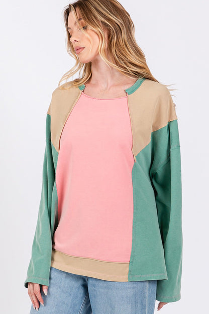 SAGE + FIG Mineral Wash Color Block Top